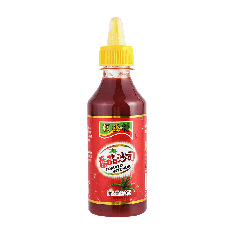 280g plastic pisilin ang bote ng sariwang kalidad ng kamatis ketchup